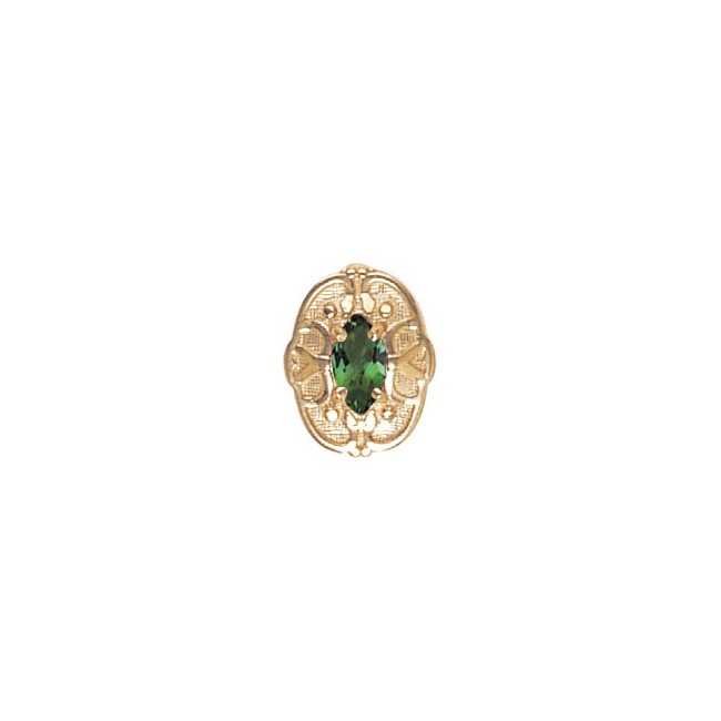 14 Karat Gold Green Tourmaline Slide