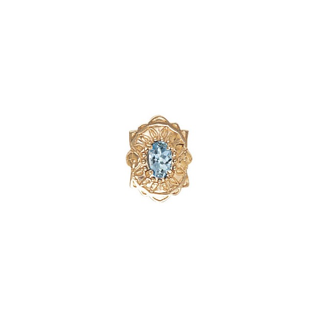 14 Karat Gold Aquamarine Slide