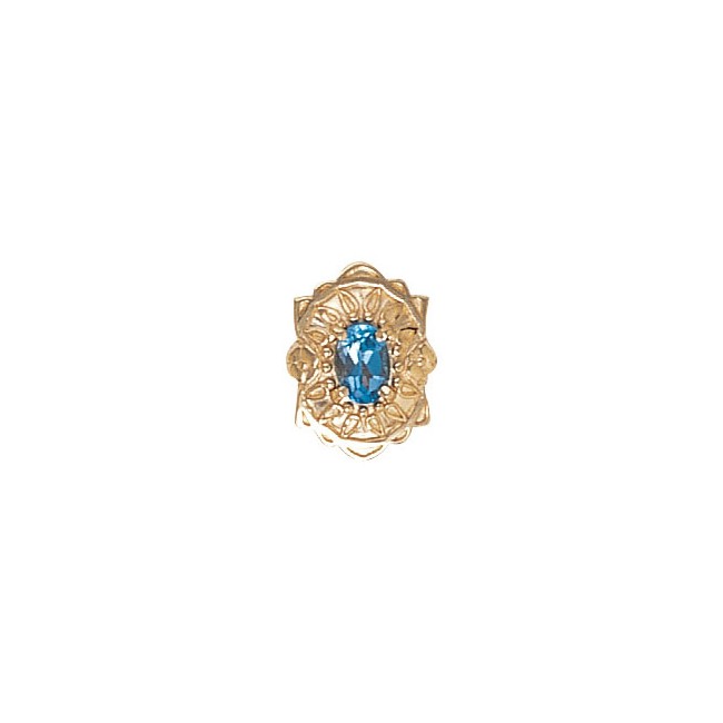 14 Karat Gold Blue Topaz Slide