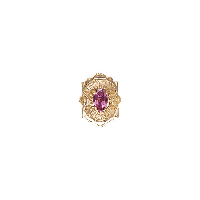 14 Karat Gold Pink Tourmaline Slide