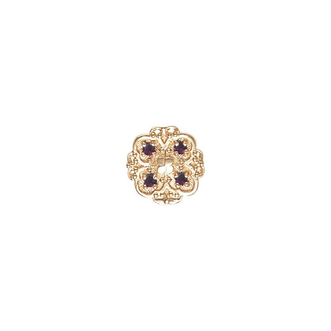 14 Karat Gold Amethyst Slide