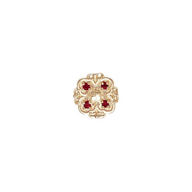 14 Karat Gold Garnet Slide