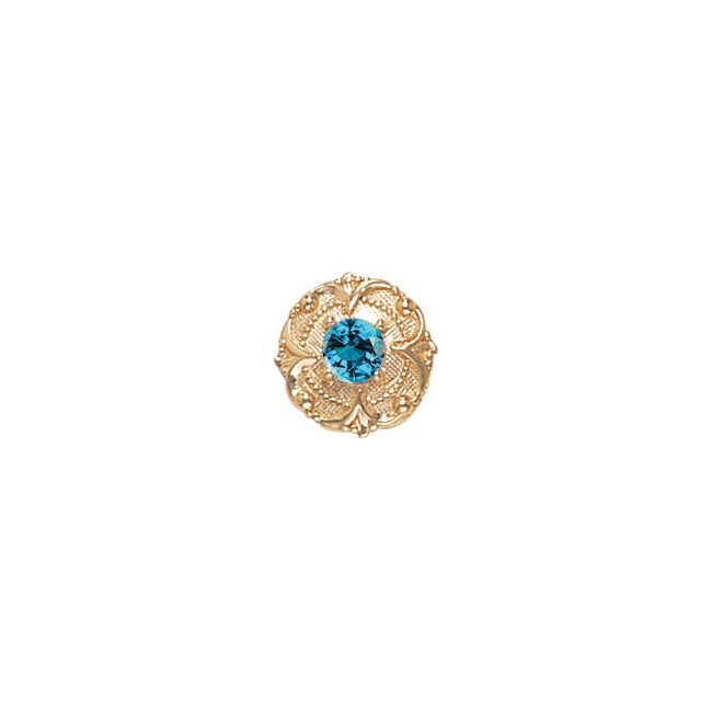 14 Karat Gold Blue Zircon Slide