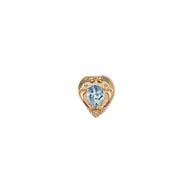 14 Karat Gold Aquamarine Slide