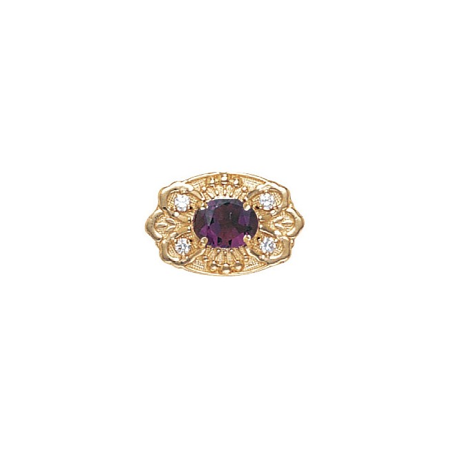 14 Karat Gold Slide with Amethyst center and Diamond accents