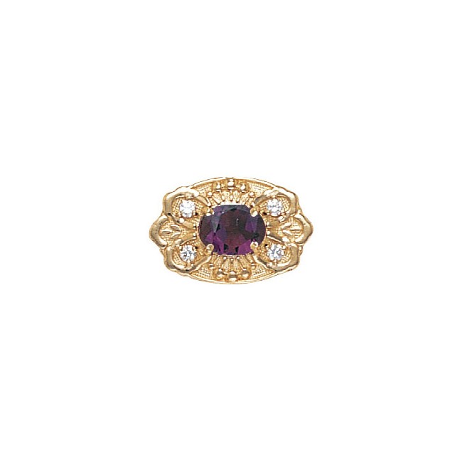 14 Karat Gold Slide with Amethyst center and Diamond accents