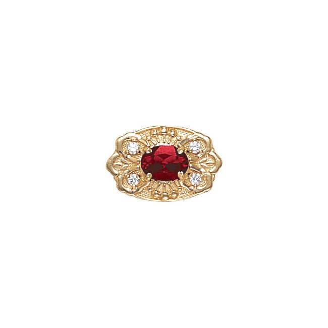 14 Karat Gold Slide with Garnet center and Diamond accents