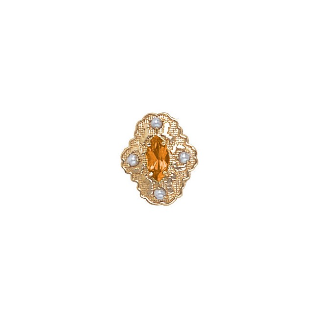 14 Karat Gold Slide with Citrine center and Pearl accents