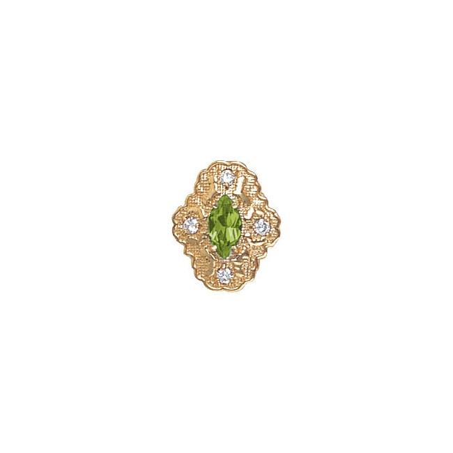 14 Karat Gold Slide with Peridot center and Diamond accents