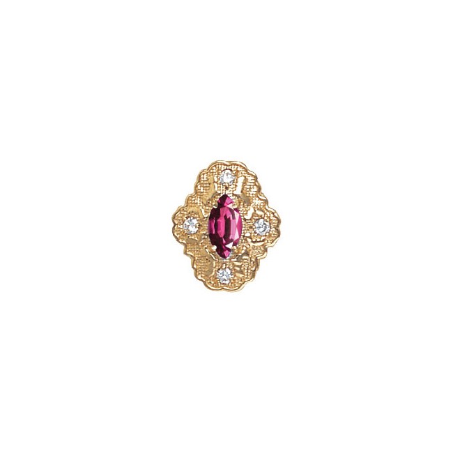 14 Karat Gold Slide with Rhodolite Garnet center and Diamond accents