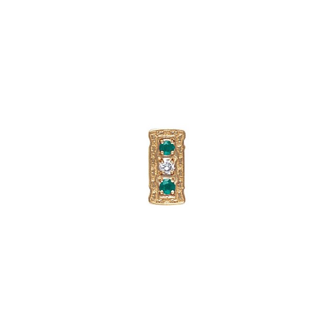 14 Karat Gold Slide with Diamond center and Emerald accents