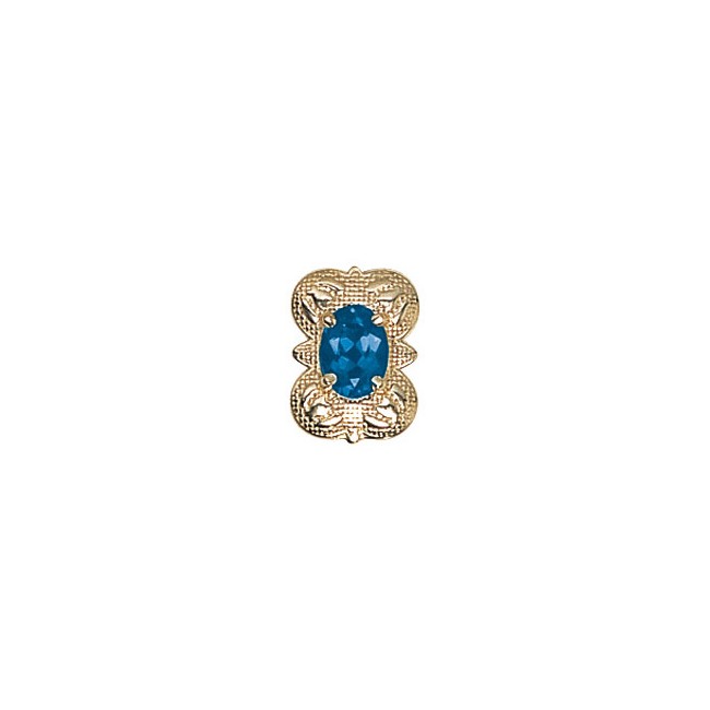 14 Karat Gold Blue Topaz Slide