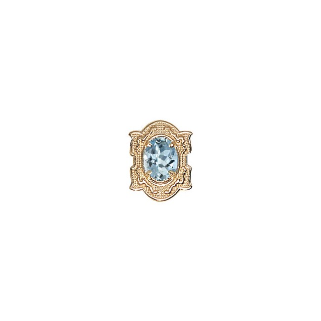 14 Karat Gold Aquamarine Slide