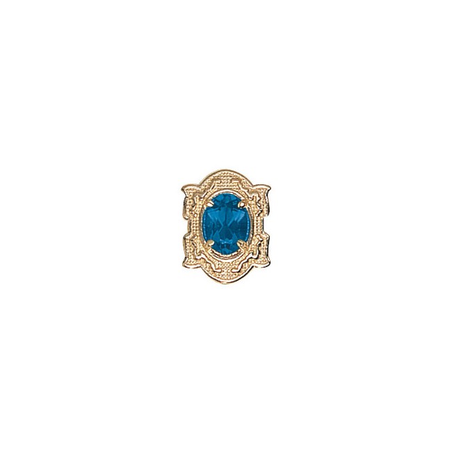 14 Karat Gold Blue Topaz Slide