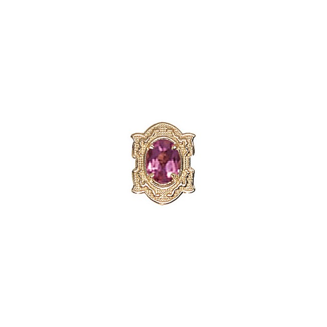 14 Karat Gold Pink Tourmaline Slide