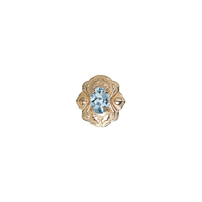 14 Karat Gold Aquamarine Slide