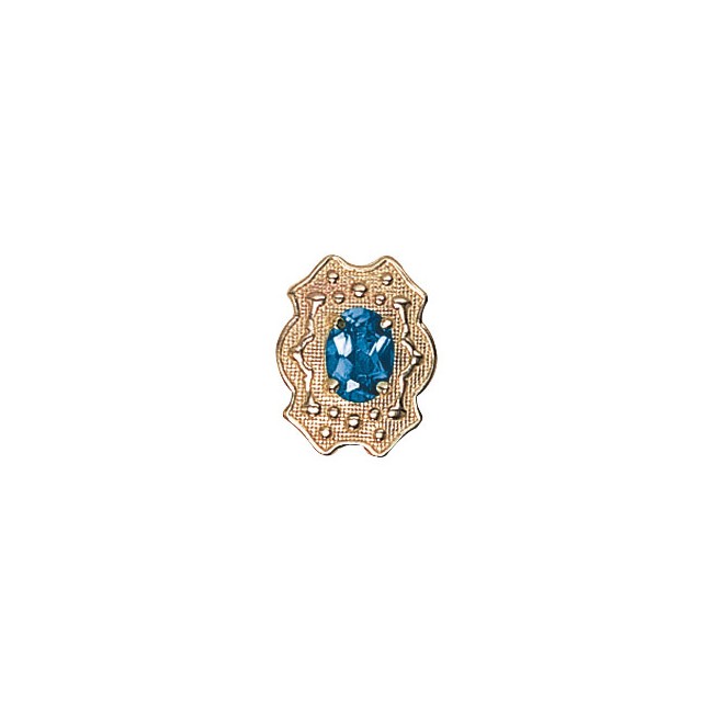 14 Karat Gold Blue Topaz Slide