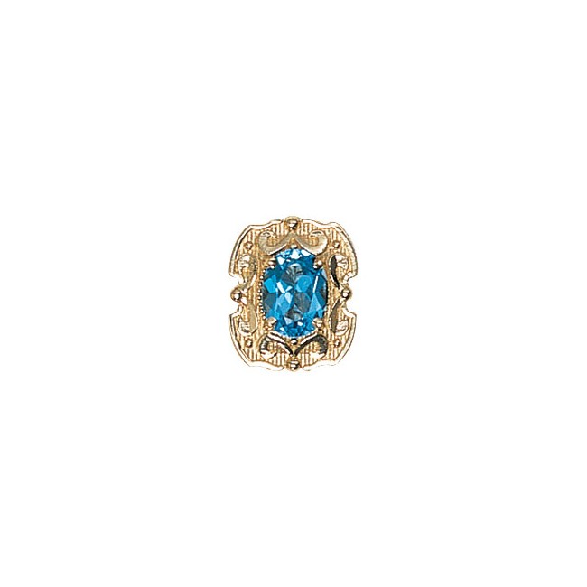 14 Karat Gold Blue Topaz Slide