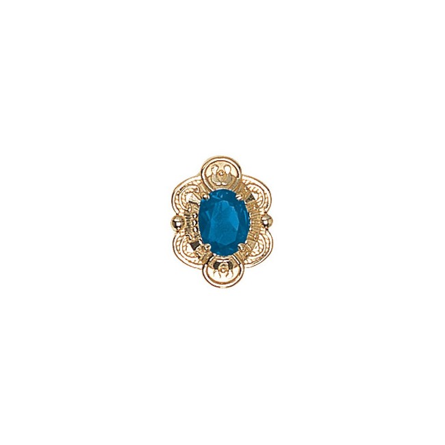 14 Karat Gold Blue Topaz Slide