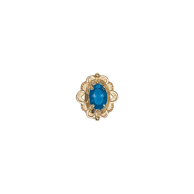 14 Karat Gold Blue Topaz Slide