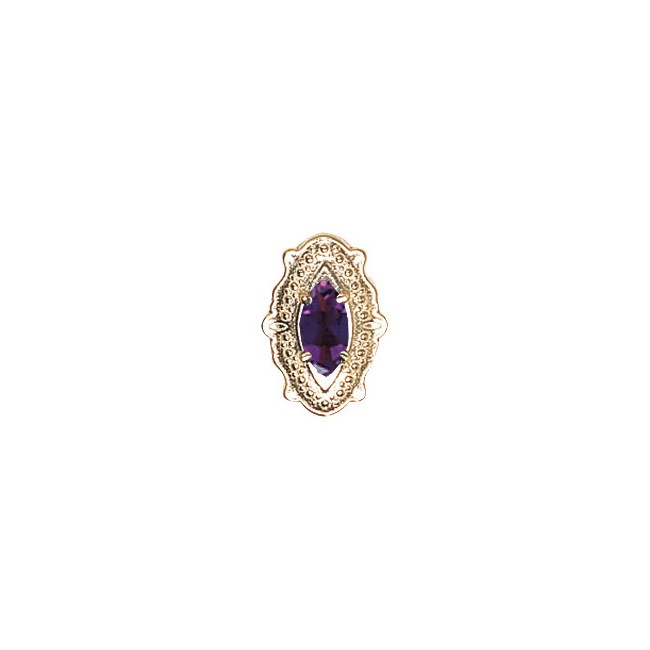 14 Karat Gold Amethyst Slide