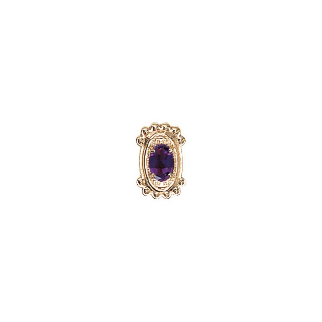 14 Karat Gold Amethyst Slide