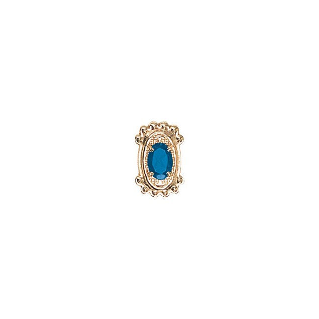 14 Karat Gold Blue Topaz Slide