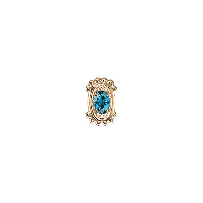 14 Karat Gold Blue Zircon Slide