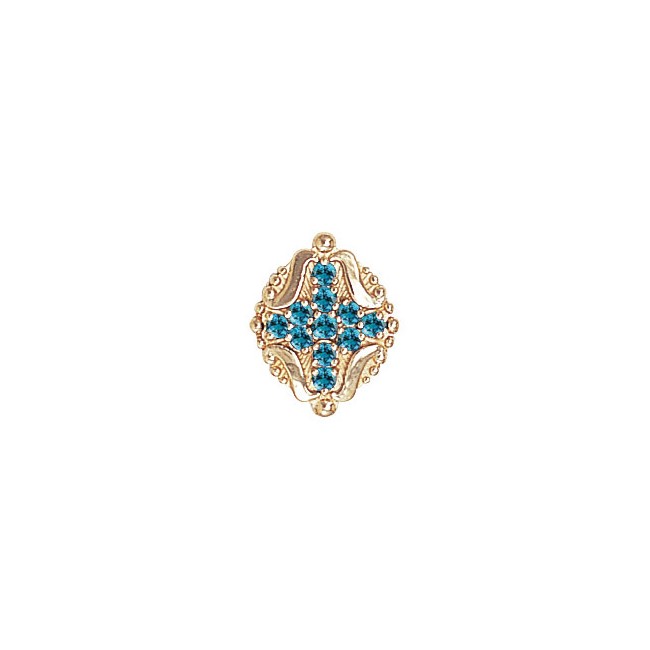 14 Karat Gold Blue Zircon Slide