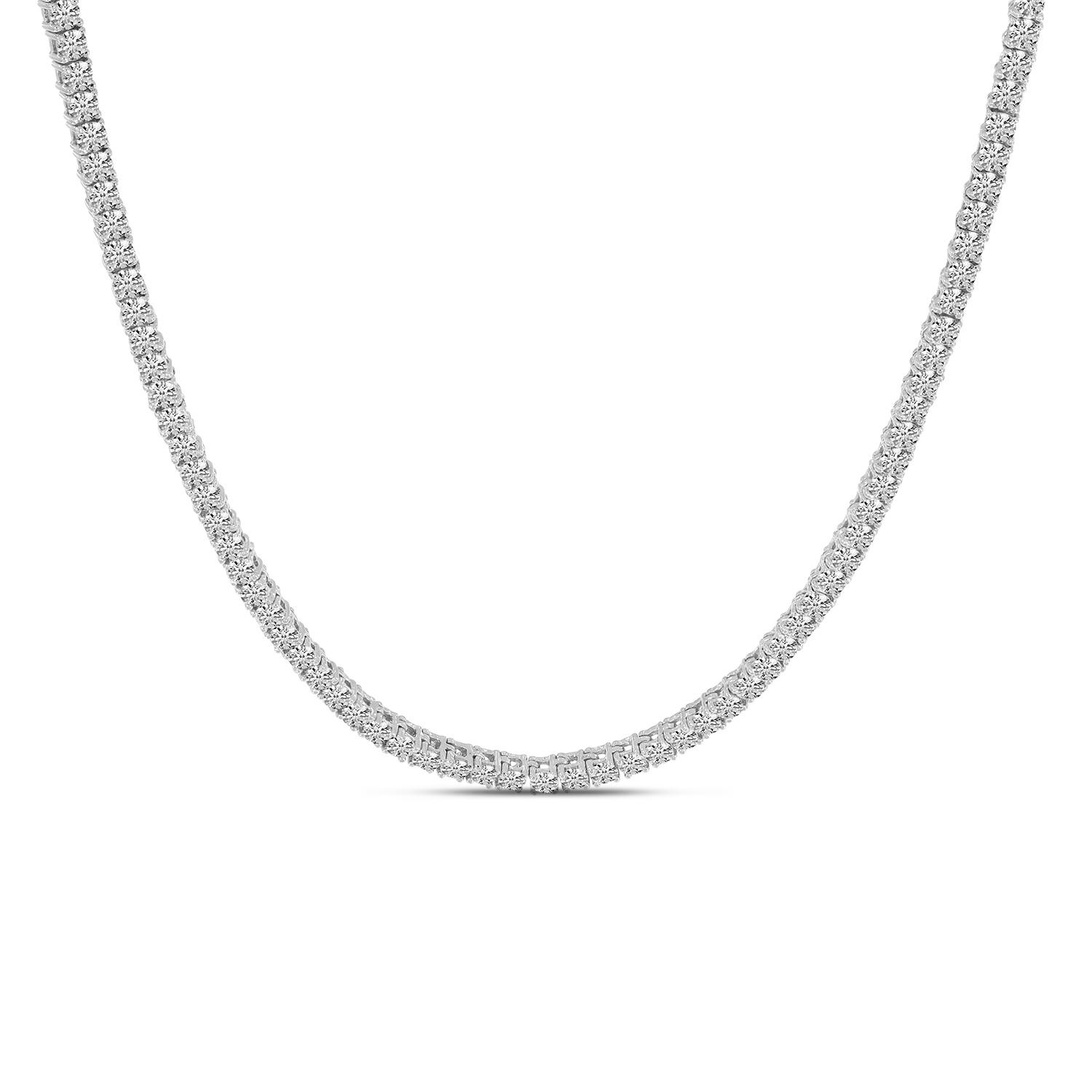 14K White Gold Diamond Eternity 18 inch Necklace