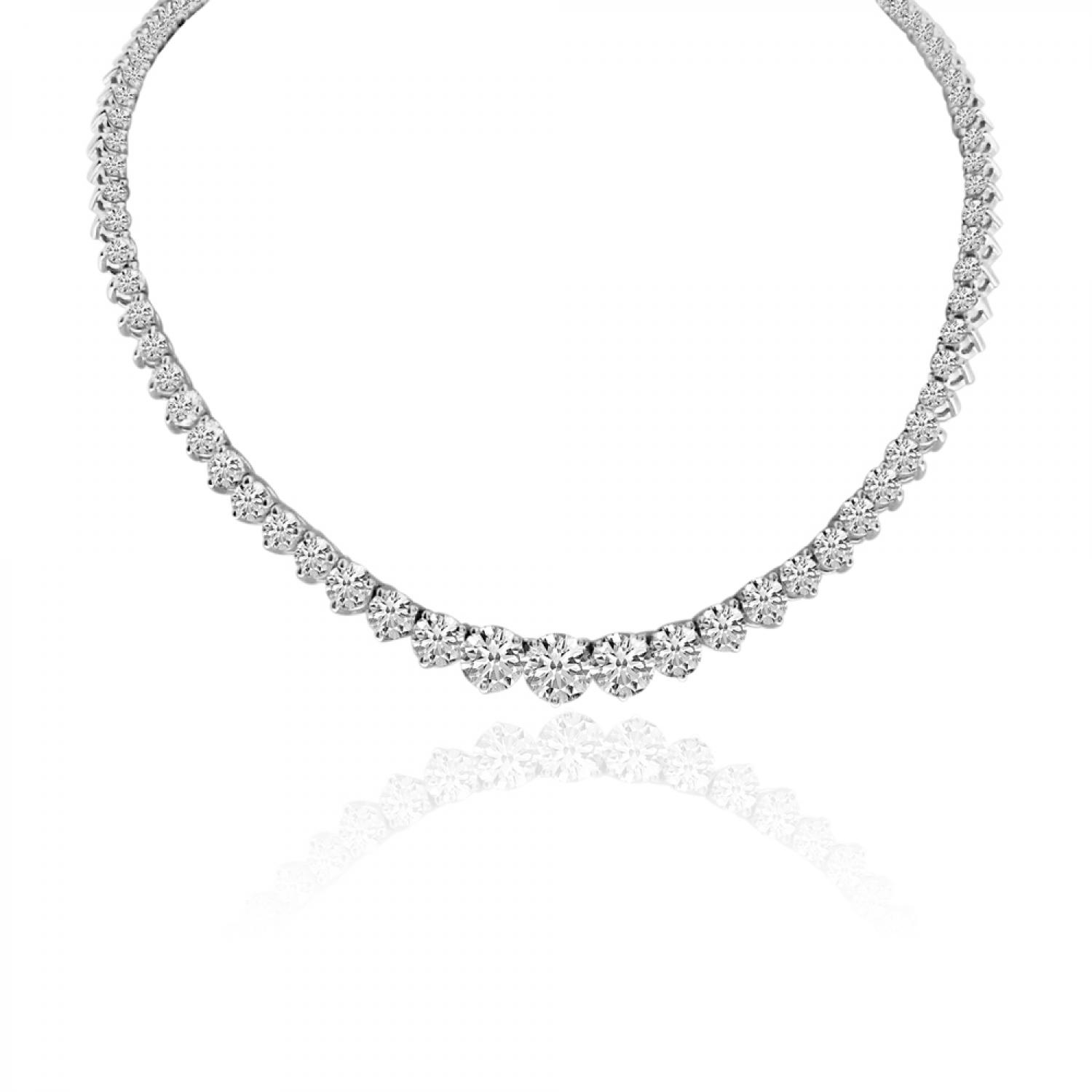 14k White Gold Diamond Necklace