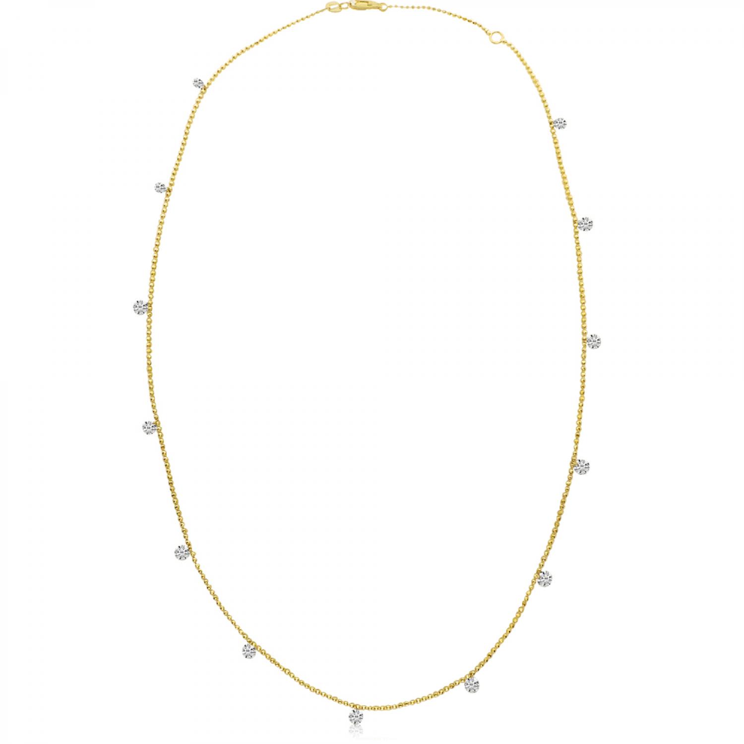 14K Yellow Gold 1.30 Ct Diamond by the Yard Dashing Diamonds Necklace