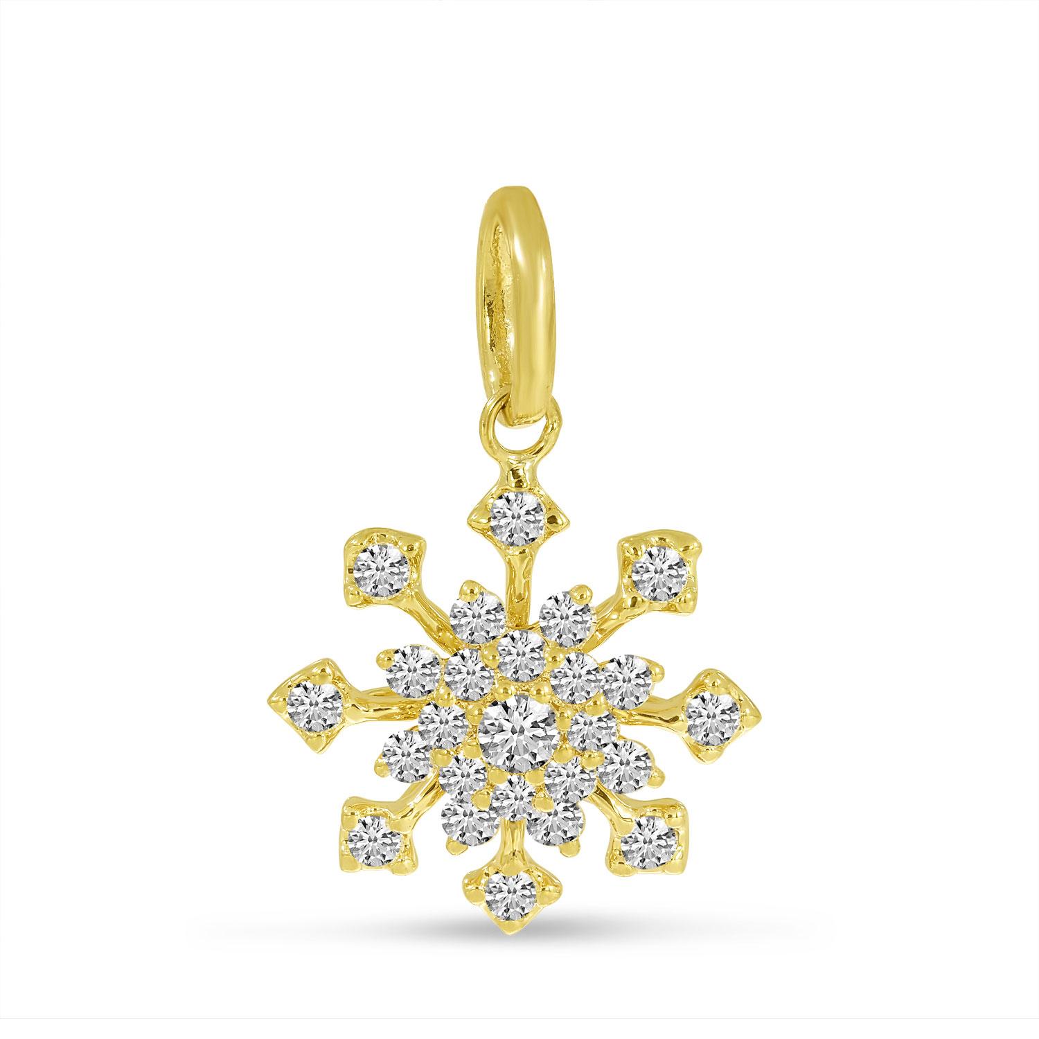 Yellow gold snowflake pendant hotsell
