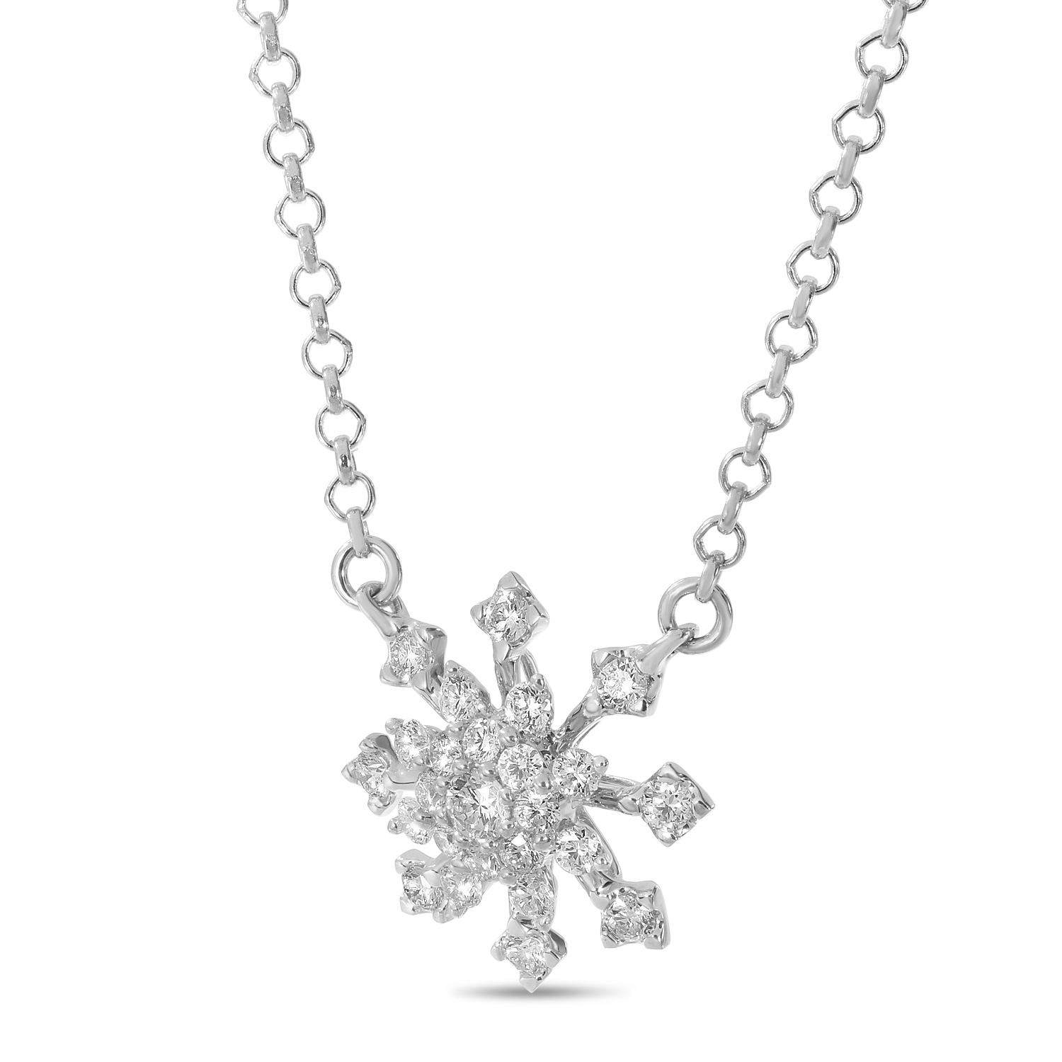 Buy 14K Diamond Snowflake Necklace / Diamond Necklace / Diamond Pendant / Snowflake  Necklace / Snowflake Pendant / White Gold Online in India - Etsy