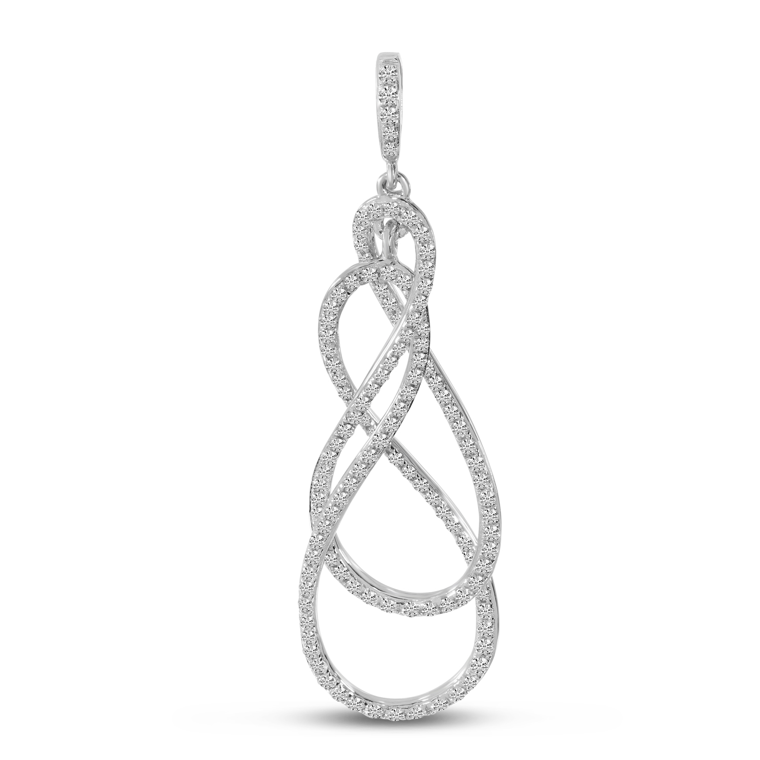 14K White Gold Overlap Swirl Pendant