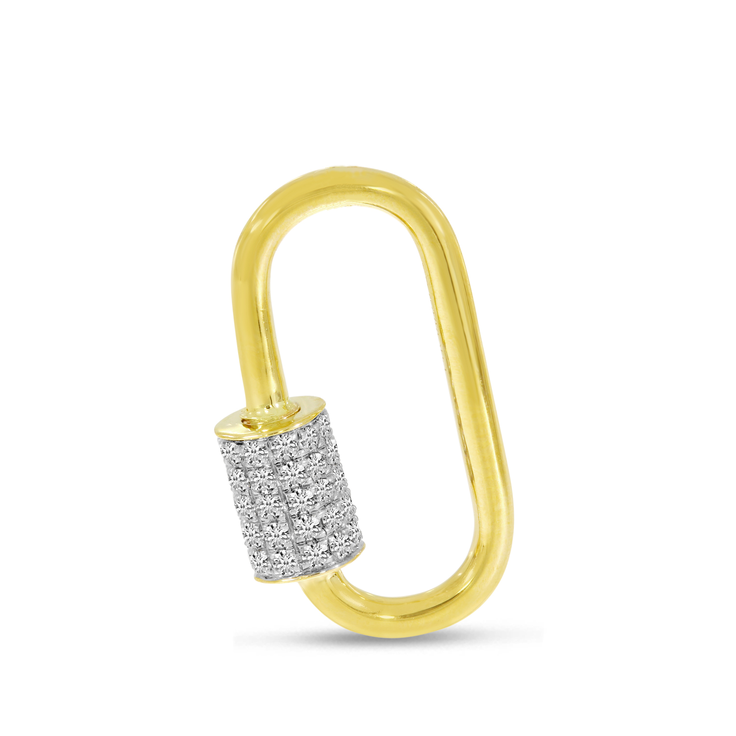 14K Yellow Gold Diamond Lock Pendant