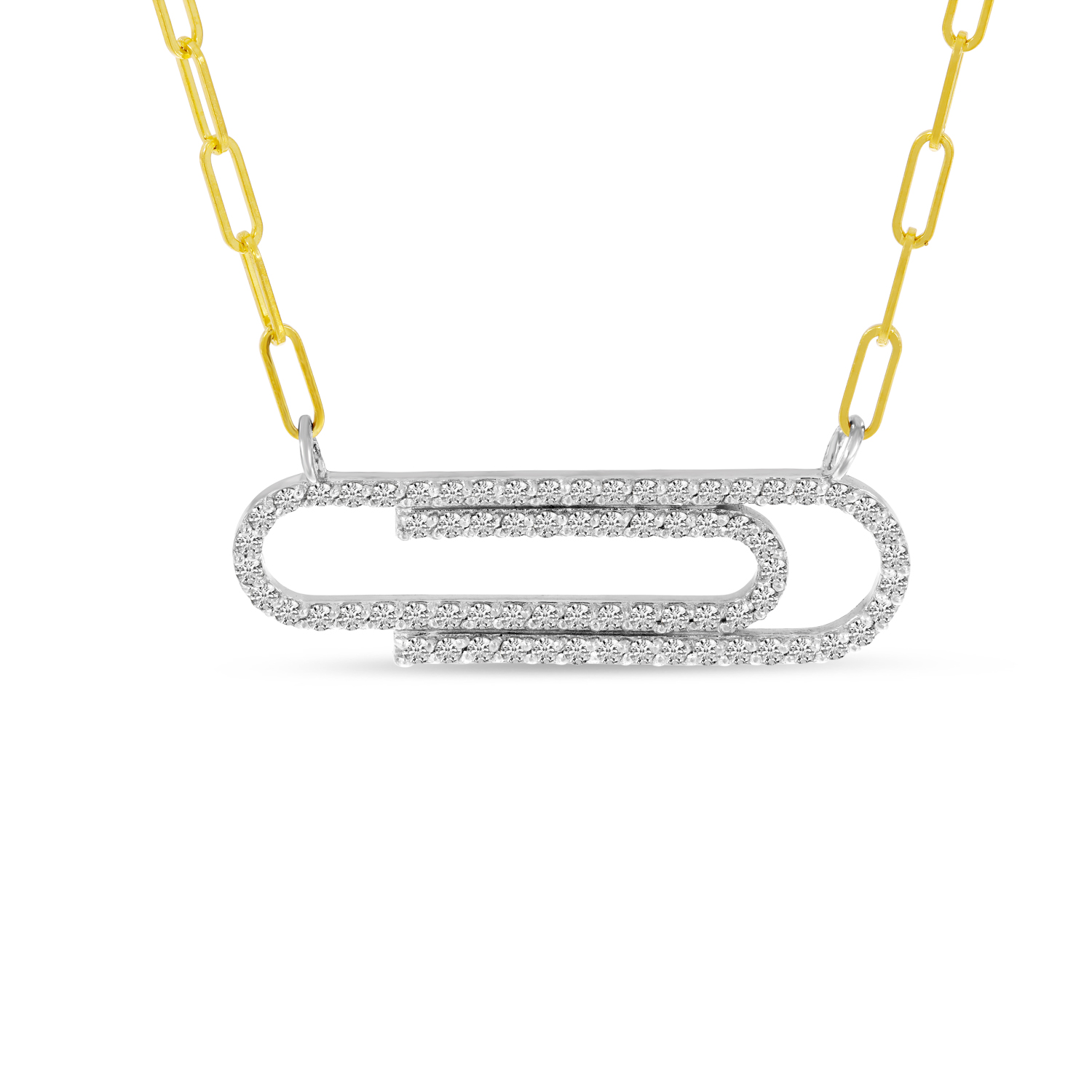 Diamond Paperclip Pendant