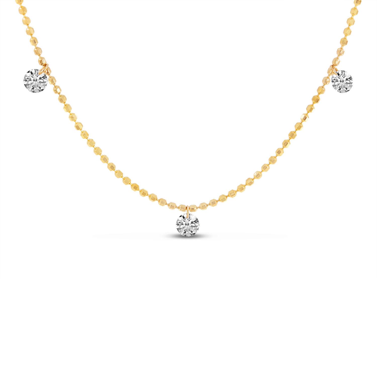 14K Yellow Gold Diamond By the Yard .24 Ct Dashing Diamond 18 inch Necklace