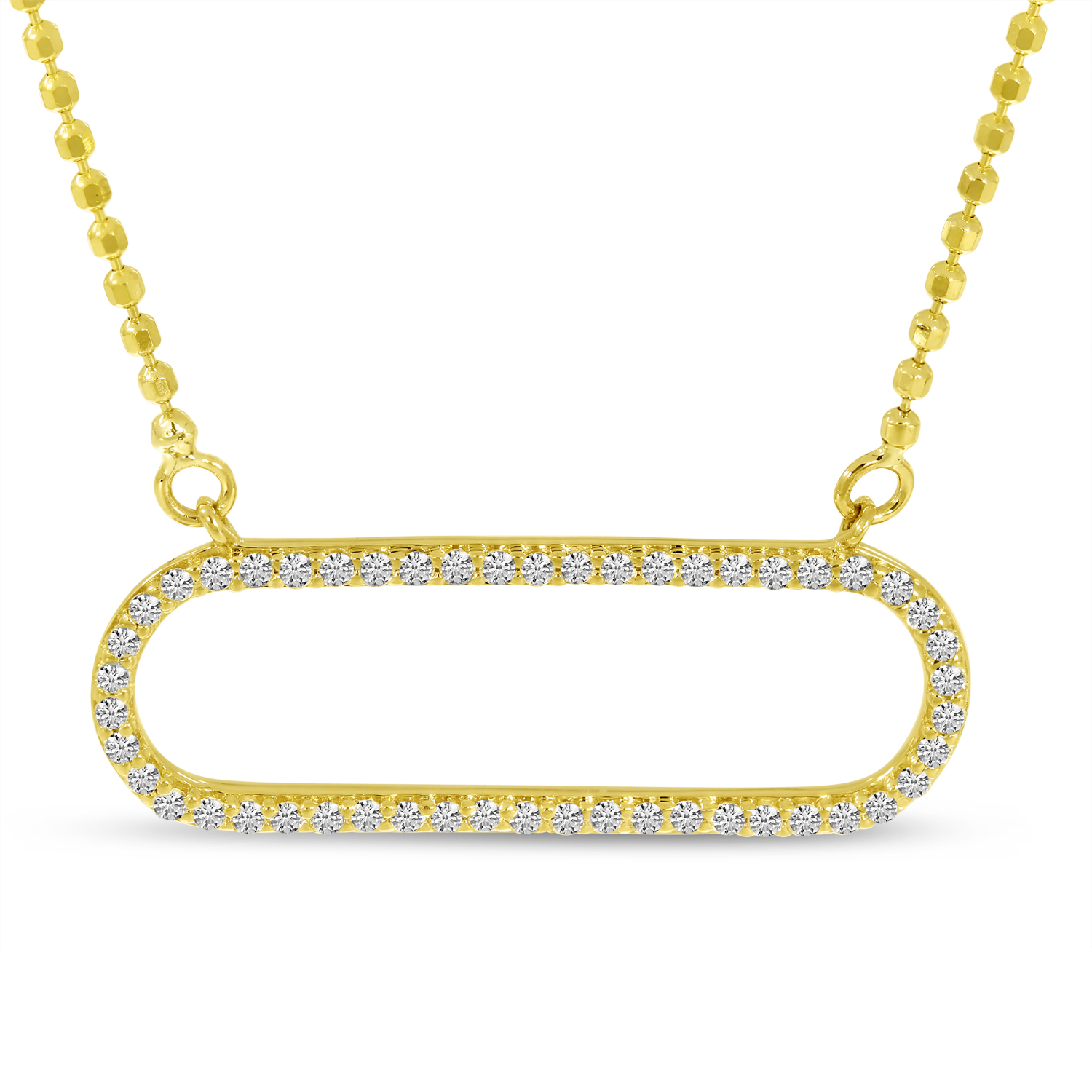 14K Yellow Gold Open Paperclip Necklace