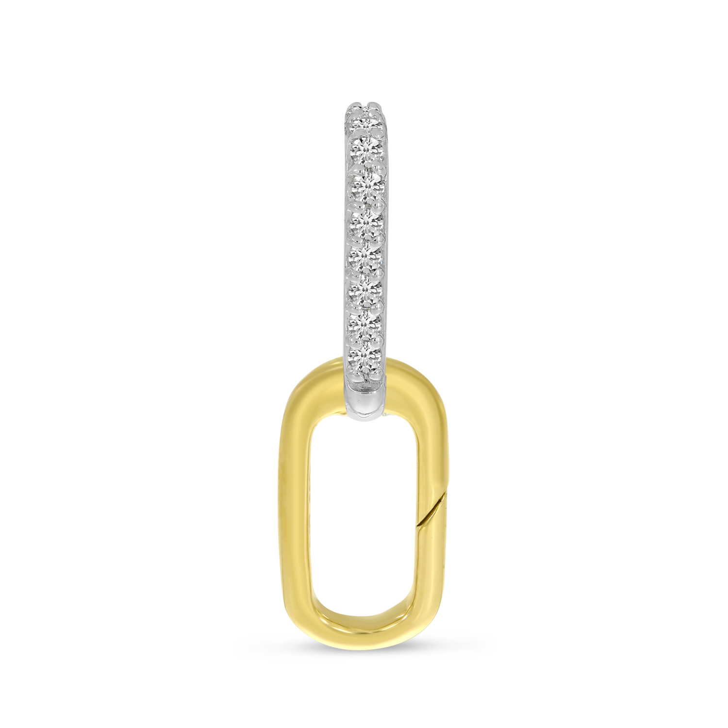 14K Yellow Gold Two-Tone Diamond Push Lock Pendant 