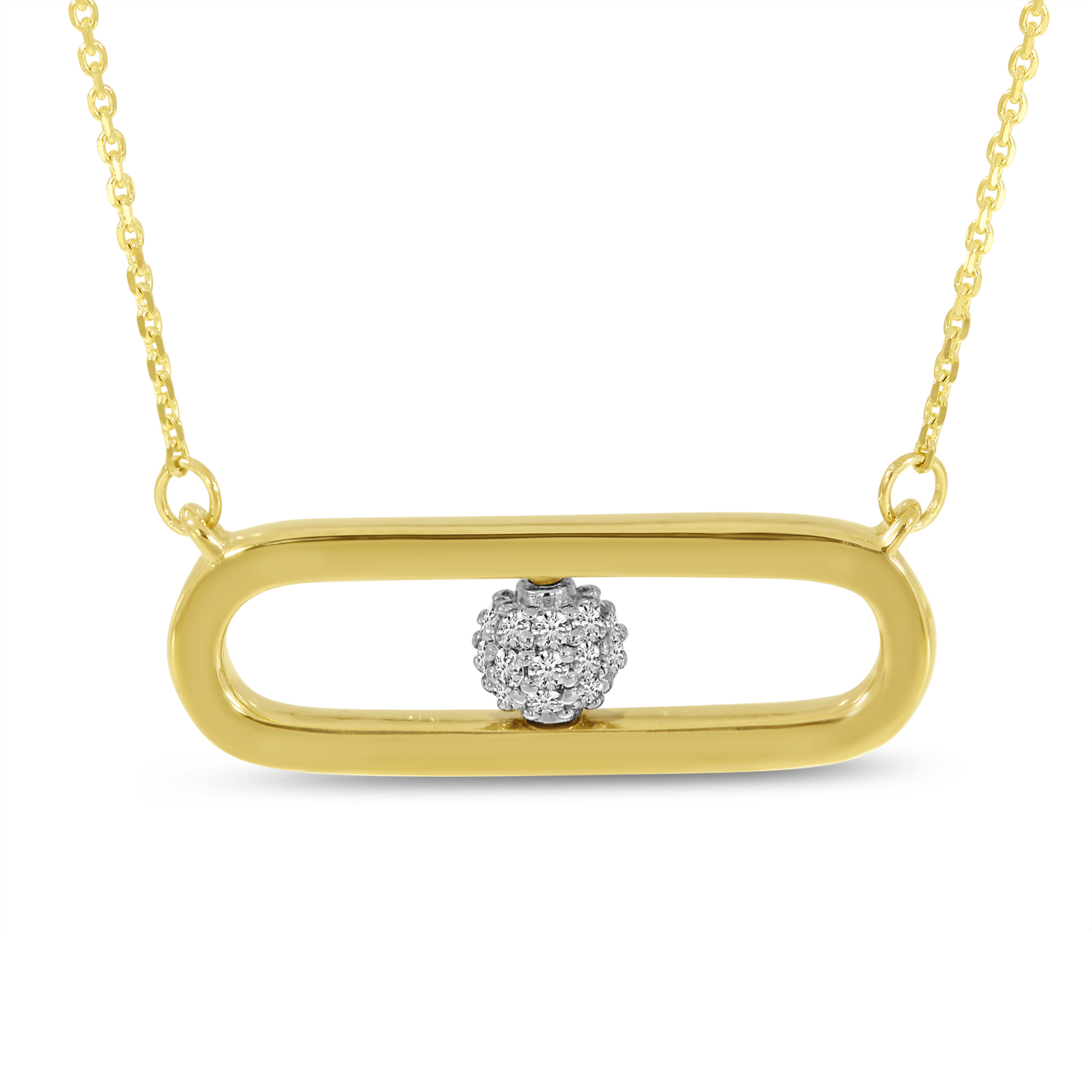 10k Gold 1/10 Carat T.W. Diamond Paper Clip Necklace