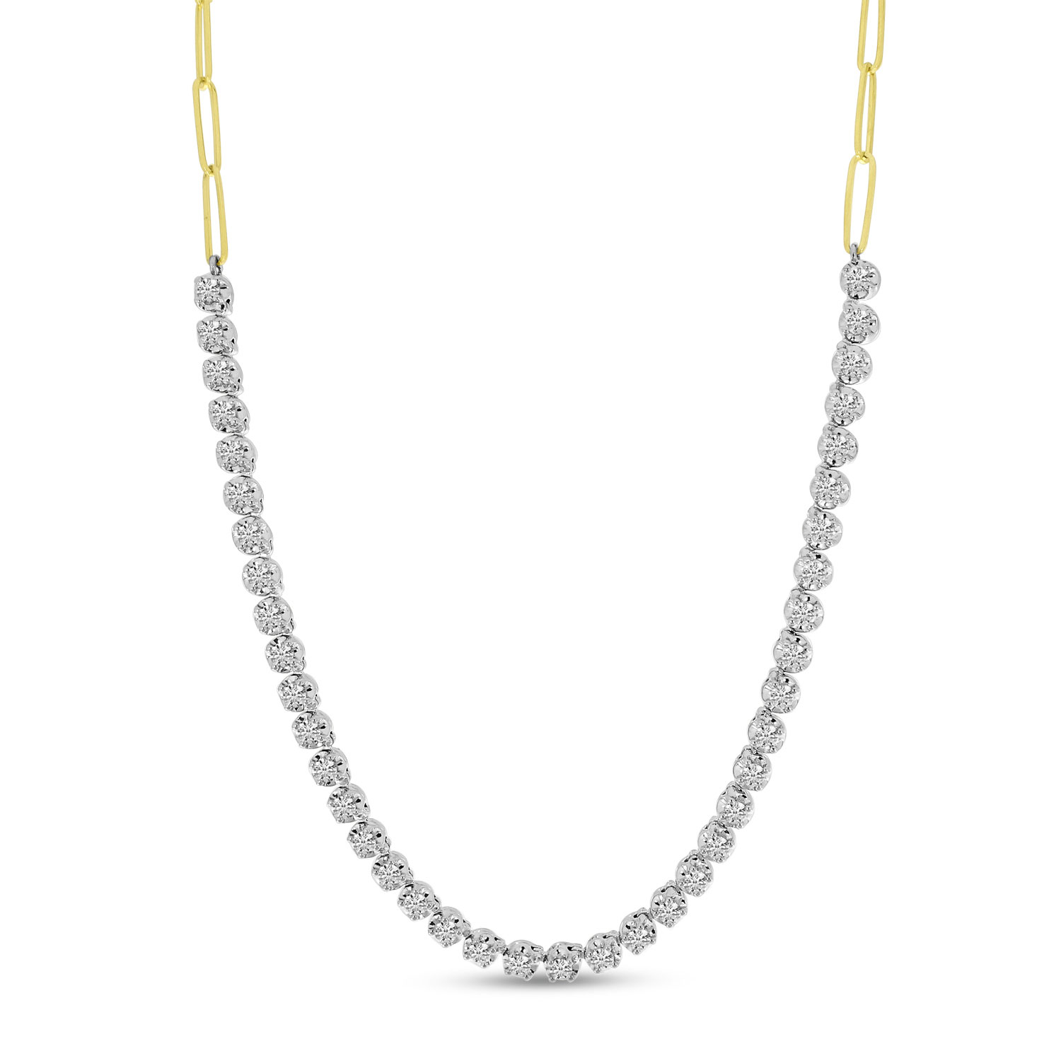 14K Two-Tone Diamond Collar Necklace