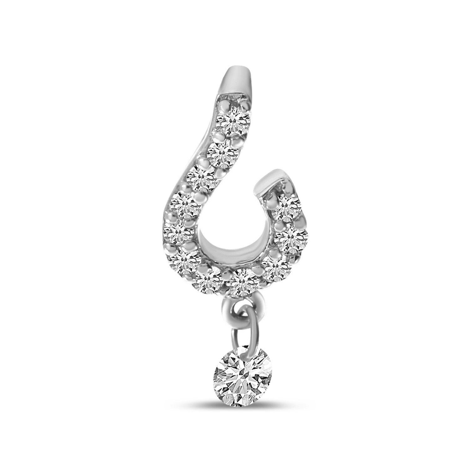 14K Yellow Gold Dashing Diamond Petite Swirl Pendant