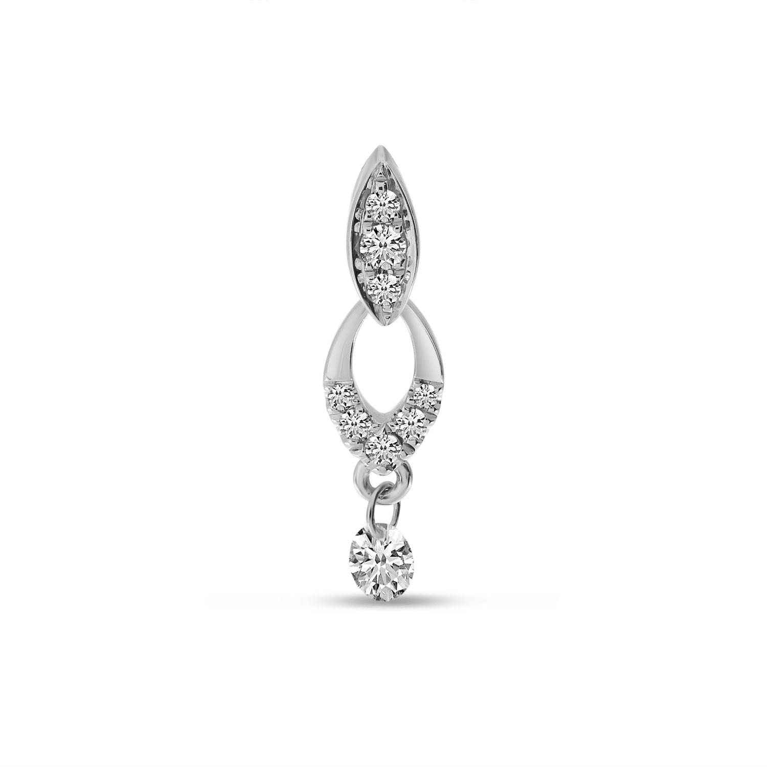 14K White Gold Dashing Diamond Pendant