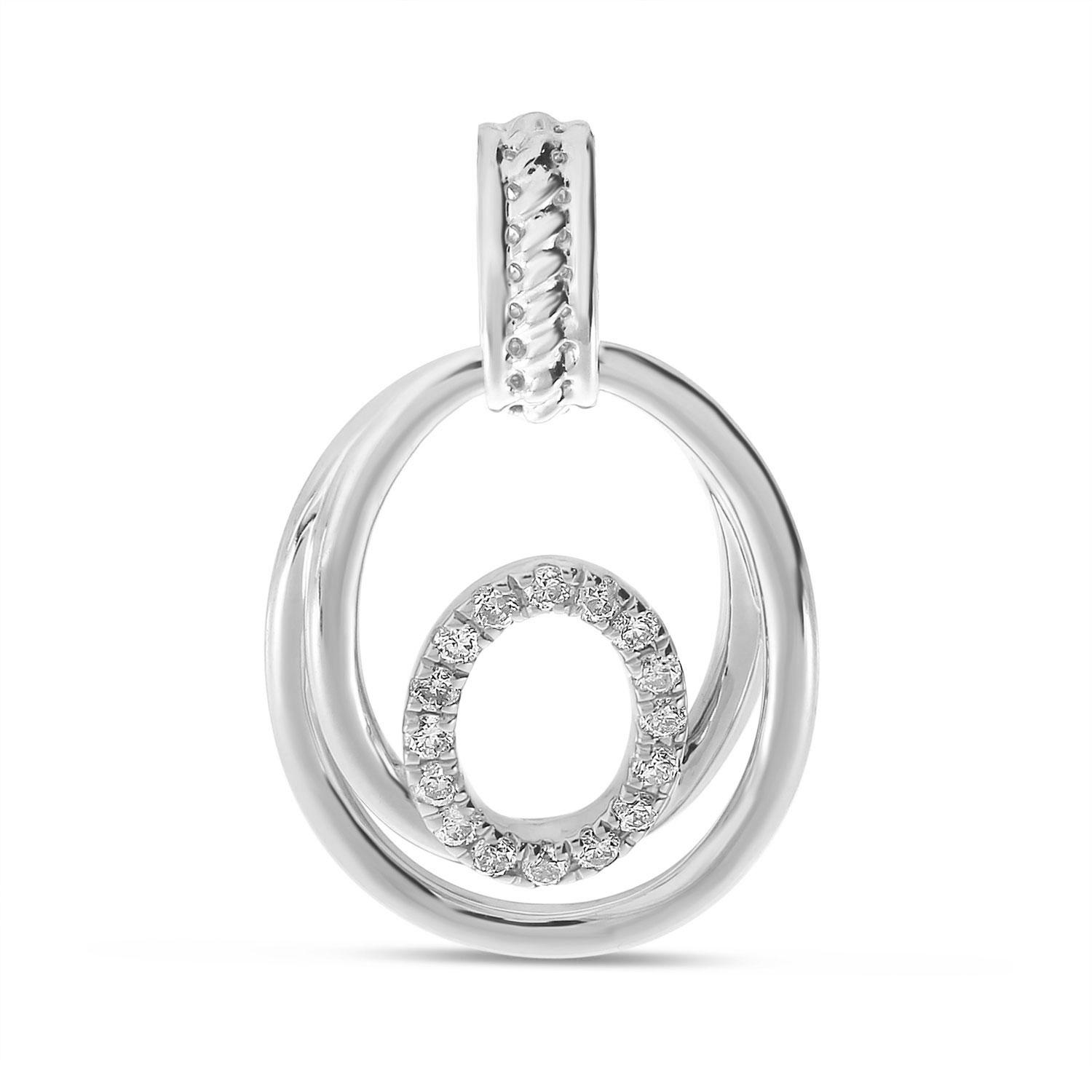 14K Yellow Gold Diamond Triple Oval Pendant