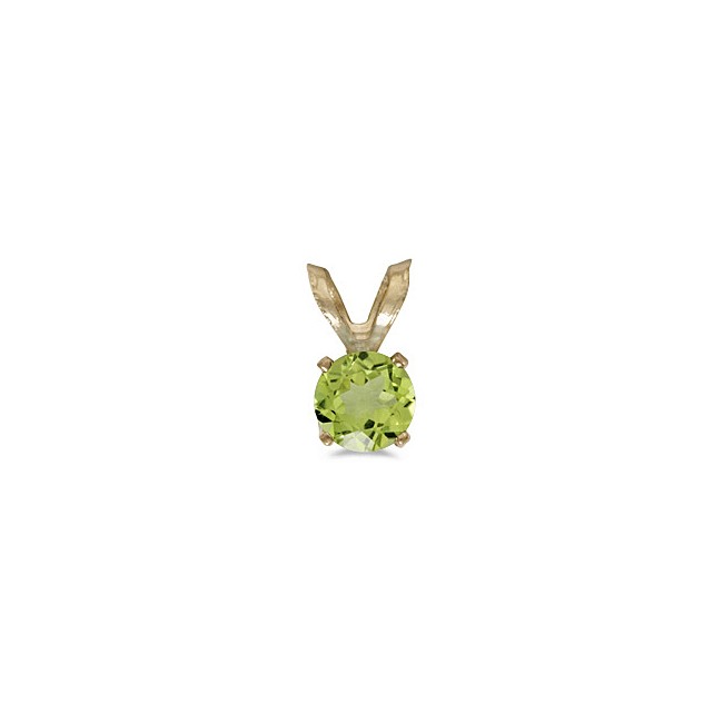 14k Yellow Gold Round Peridot Pendant