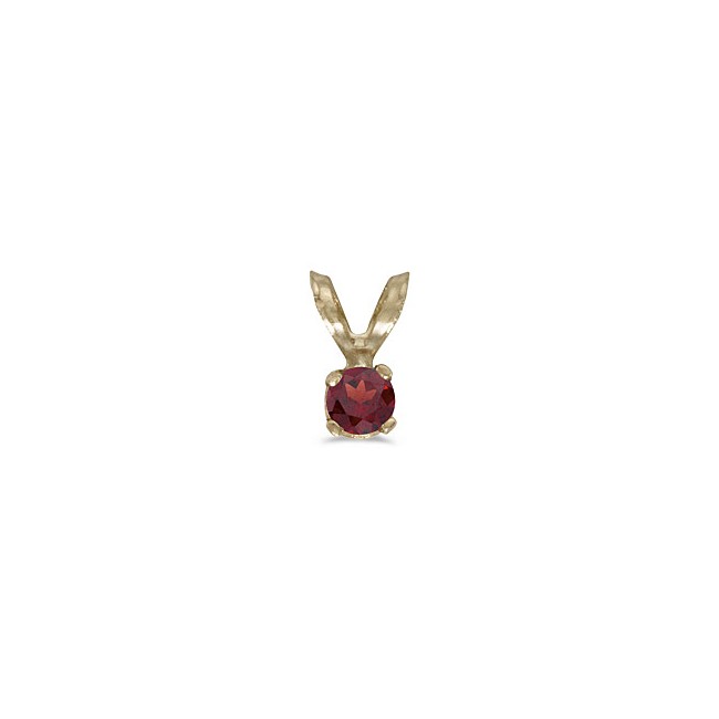 14k Yellow Gold Round Garnet Pendant