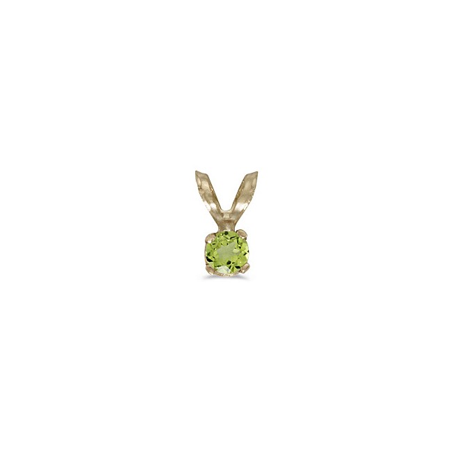 14k Yellow Gold Round Peridot Pendant