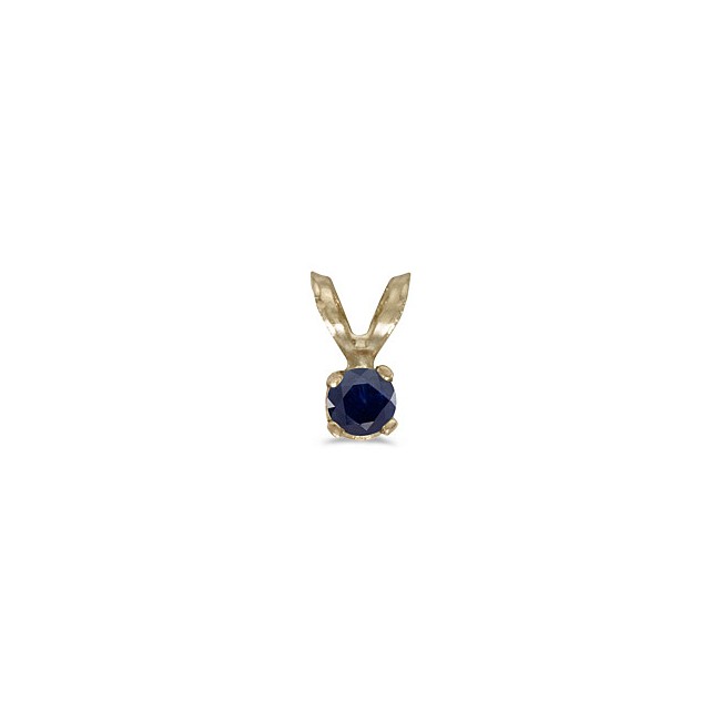 14k Yellow Gold Round Sapphire Pendant