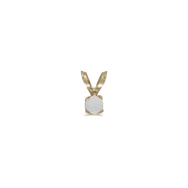 14k Yellow Gold Round Opal Pendant